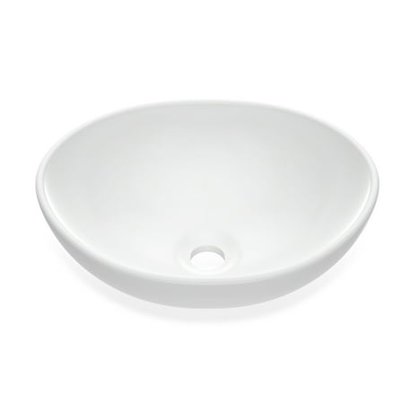 40 * 33 * 14.5cm Bathroom Vessel Sink, Oval Bathroom Sink, White Vessel Sink, Bowl Sink Countertop Modern Egg Shape