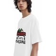thumbnail image 2 of Camisetas para hombre, camiseta de cuello redondo con diseño de camión rojo y árbol de Navidad, manga corta, algodón suave., 2 of 8