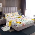 thumbnail image 2 of Cute Floral Bee Queen Bed&nbsp;Sheets Set,Kawaii Bee Bedding Set for Kids Girls Boys,Colorful Flower Animal Print Sheets Watercolor Wildflower Leaf Plant Fitted Sheet Set 4Pcs, 2 of 6