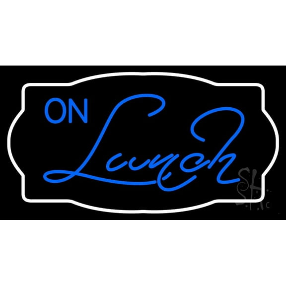On Lunch LED Neon Sign 13 x 24 - inches, Clear Edge Cut Acrylic Backing, with Dimmer - Bright and Premium built indoor LED Neon Sign for restaurant window and interior decor.