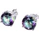 thumbnail image 2 of Granjero Gordo Pendientes de botón con ópalo chapado en plata, pendientes de botón redondos de 6 mm en oro blanco o oro rosa para mujer (color arcoíris, 8 mm), 2 of 5