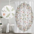 thumbnail image 5 of Watercolor Flowers Shower Curtain, Waterproof Shower Curtains for Bathroom, Pastoral Farmhouse Botanical Floral Washable Fabric Bathtub Curtain Set Bath Decor with 12 Hooks Long 72"x84", 5 of 8