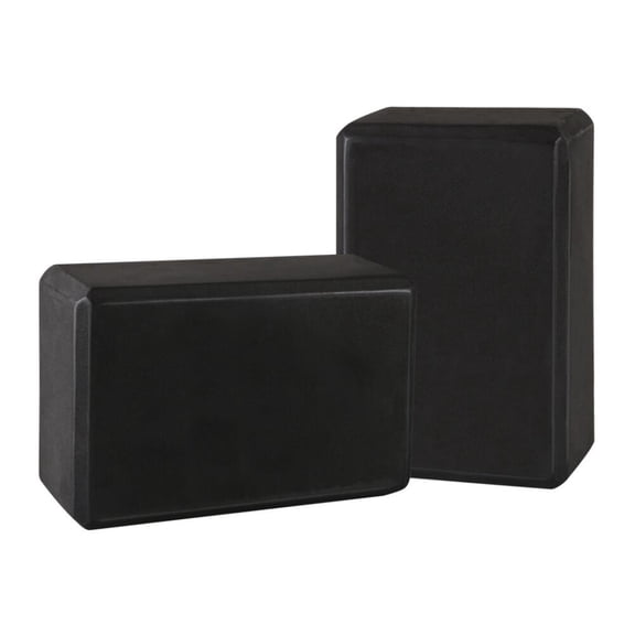 QUANFENG QF Yoga Blocks Set of 2 High-Density EVA Foam Blocks(4"x 6"x 9") for Yoga, Pilates, Meditation - Black