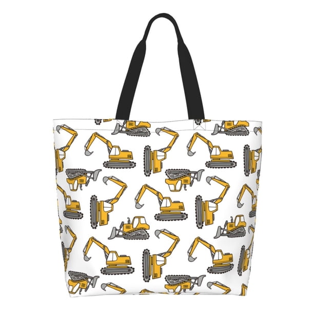 Balery Funny Excavator Bolsa Tote Estilo Estético con Cremalleras, Bolsa de Hombro, Bolsa de Compras Grande y Plegable