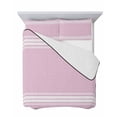 thumbnail image 7 of Quilts Twin-XL Size Bedding Set, Pink Striped Lightweight Quilted Comforter, Luxurious White Stripes Modern Abstract Art Reversible Bedspread Coverlet with Pillow Covers for All Season, 68" x 98", 7 of 7