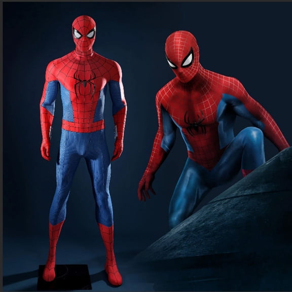Superhero Cosplay Costume Classic Red Blue Spider Suit for Halloween Party Stage Performance Role Play Outfit Red 100