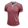 thumbnail image 6 of TBWNWG Men T Shirts Men's Summer Fashion Color Matching V Neck Short Sleeve Two Men's Short Sleeve T Shirt for Stylish Casual Wear,Size L, 6 of 7