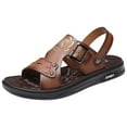 thumbnail image 3 of Orthopedic Sandals for Men with Arch Support Wide Width Comfortable Leather Thick Toe Beach Walking Slides, 3 of 7