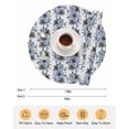 thumbnail image 6 of 13 Inch Round Placemats Set of 4, Blue Floral Non Slip Heat Insulation PP Table Mats, Abstract Watercolor Flower Leaf Plant Washable Place Mats for Kitchen Dining Party Table Decor, 6 of 7