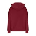 thumbnail image 6 of HOMBOM Soft Sweatshirts for Women Trendy Red Plain Hooded Tops Loose Long Sleeve Winter Hoodie 2XL, 6 of 7