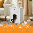 thumbnail image 3 of ZephyPaws Cat Cupboard,Cat Litter Cabinet,Indoor Cat House Side Table,Litter Box Enclosure,Pet Crate Nightstand,Cat Litter Box Furniture Look Bathroom,Hides Your Cat’s Litter Box,White, 3 of 7