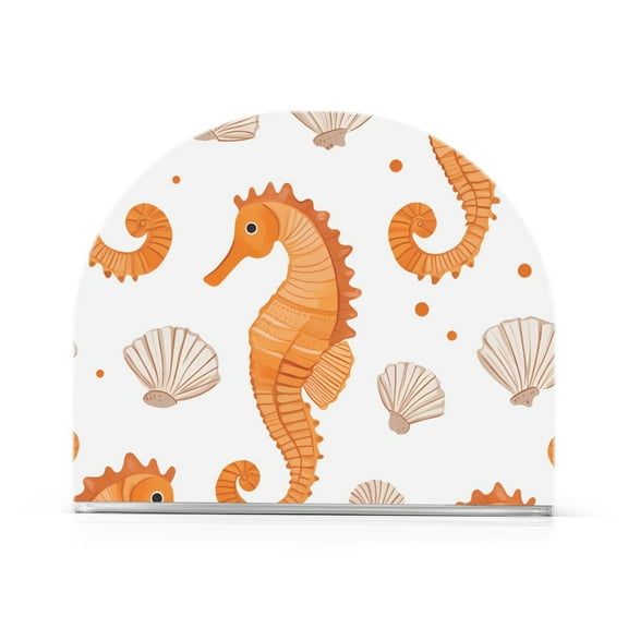 Yayeee Napkin Holder for Table Kitchen Paper Tissue Organization, Orange Seahorse