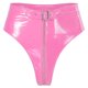 thumbnail image 3 of Lencería negra para mujer, bragas sexis con aspecto húmedo de PVC, corte alto frontal con cremallera y cinturón, ropa interior, calzoncillos para mujer, ropa de discoteca, 3 of 5