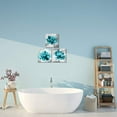 thumbnail image 6 of Turquoise Flower Pictures Wall Art Canvas Print 3 Panel Teal Blue Flowers Floral Painting Wall Decor for Home Girl Bedroom Bathroom Living Room Gallery Wrap Easy to Hang 12"x12"x3pcs, 6 of 6