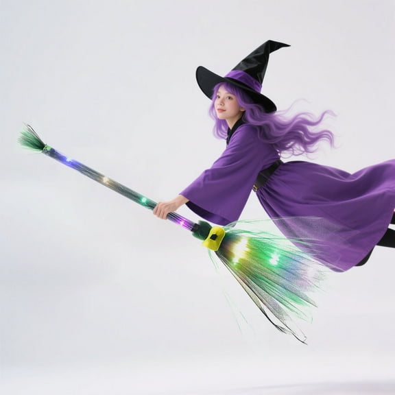 Halloween For Kids - 2025 Witch with LED Light and Props for Halloween Decorations and Accessories