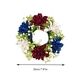 thumbnail image 3 of hulanddfd 4th of July Candle Rings Patriotic Flower Wreath Red White and Blue Candle Holder Patriotic Table Centerpiece Decor for 250th Anniversary Memorial Day, 3 of 5