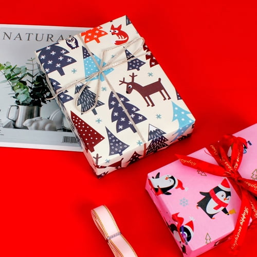 Zhaomeidaxi Christmas Wrapping Paper Thick Kraft Paper Gift Wrapping Home  Christmas Elements Decoration Gift 10/20Pcs 
