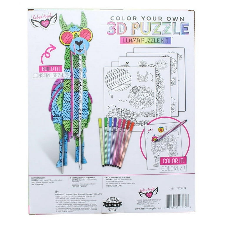 Llama Color This 3D Puzzle Llama Color This 3D Puzzle