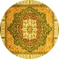 thumbnail image 1 of Ahgly Company Indoor Round Abstract Yellow Modern Area Rugs, 6' Round, 1 of 4