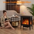 thumbnail image 6 of Waleaf 24" Freestanding Electric Fireplace Heater Stove with Remote Control, Adjustable 3D Flame Brightness & Tip-Over Protection, 750W/1500W Portable Indoor Space Heater for Indoor Use, 6 of 8