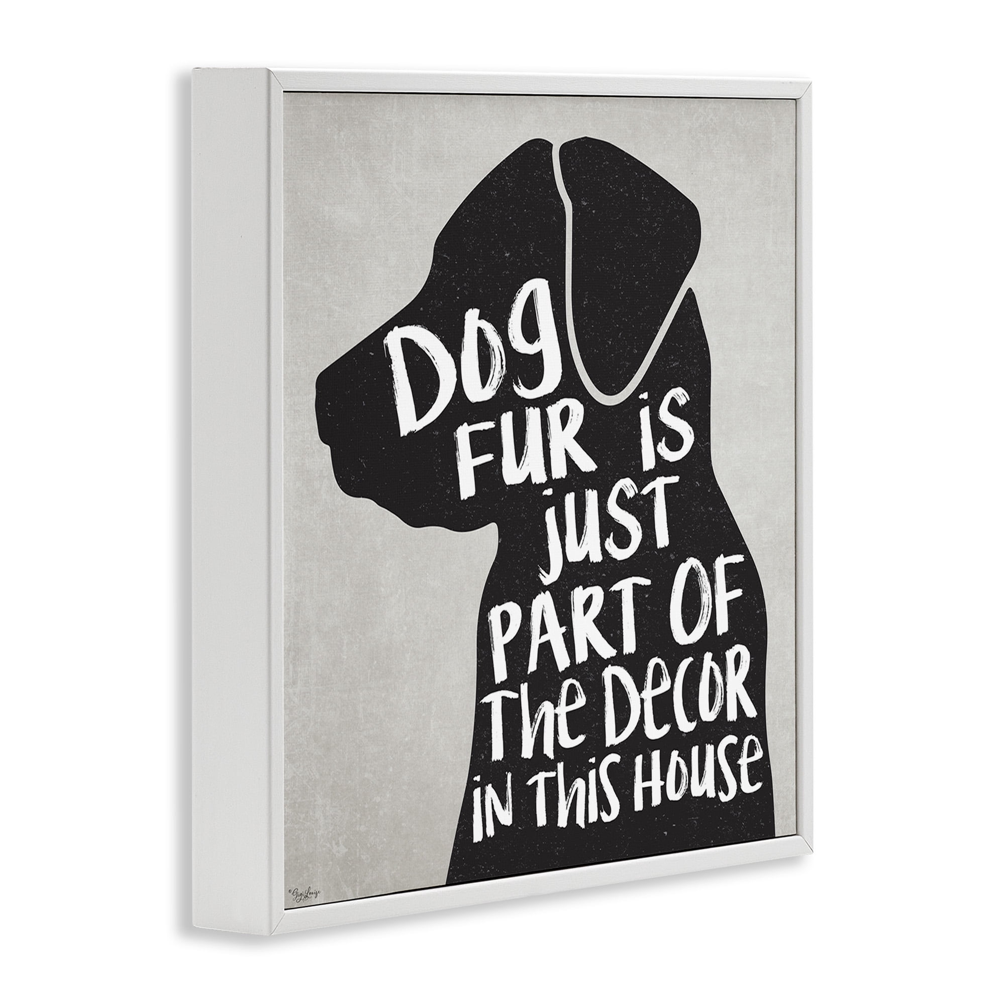 Stupell Industries Dog Fur Funny Pet Phrase Animals & Insects Painting White Framed Art Print Wall Art, 24 x 24