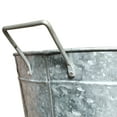 thumbnail image 5 of Embossed Design Oval Shape Galvanized Steel Tub with Side Handles Small Silver - Saltoro Sherpi, 5 of 6