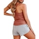 thumbnail image 4 of Blusa sin mangas con cuello en V y chaleco liso a la moda para mujer Pompotops  lopia999146, 4 of 6