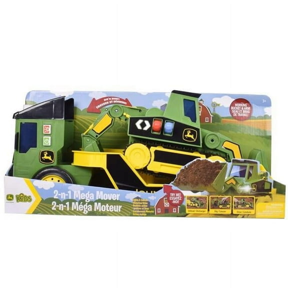 John Deere Motorized Maxx Power 2-in-1 Mega Mover, Multi Color