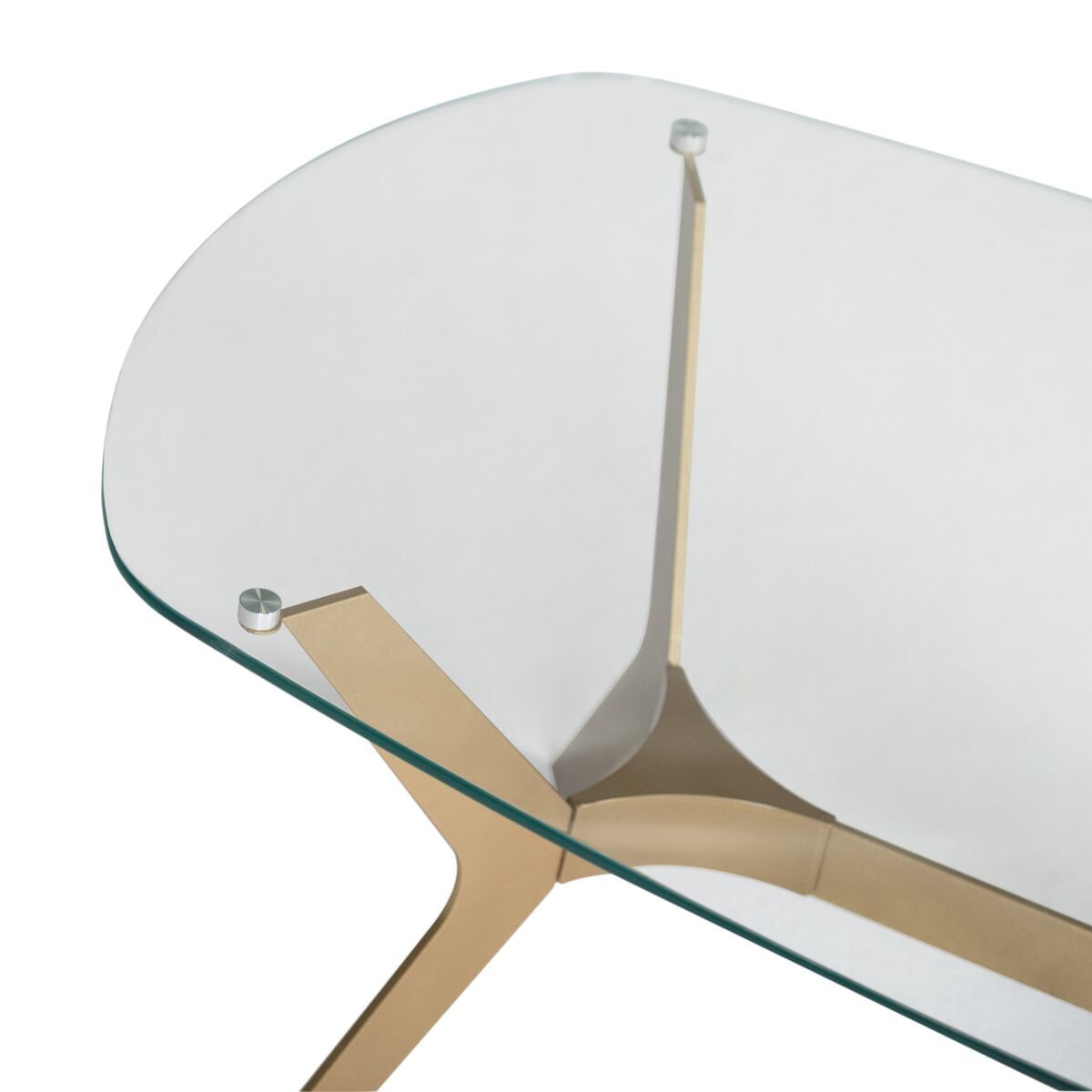 Offex Archtech Modern Coffee Table 52" in Gold / Clear Glass