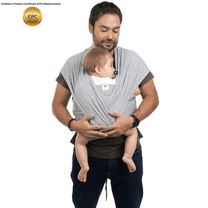 Ergonomic Baby Carrier for Newborn to Toddler, Cotton Adjustable Slings, Gray, Amamantas