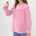 thumbnail image 5 of Girls Oversized Long Sleeve Shirts Kids Fashion Crewneck Tunic Tops Tees 5-13 Years Pink 5-6 Years, 5 of 7