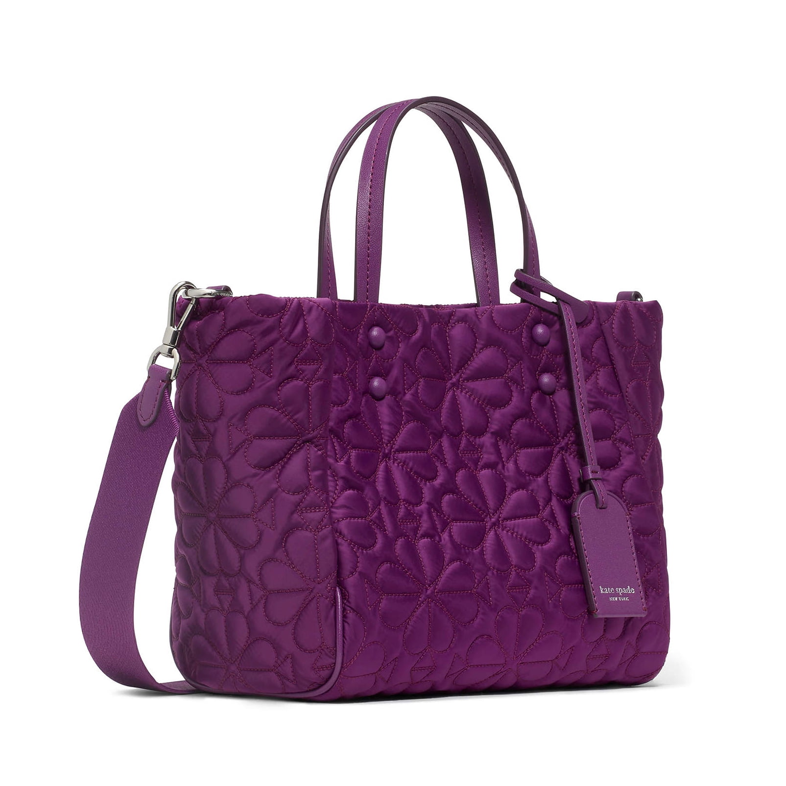 Kate Spade New York Women’s Tilly Quilted Small Satchel Tote Bag (Plum)