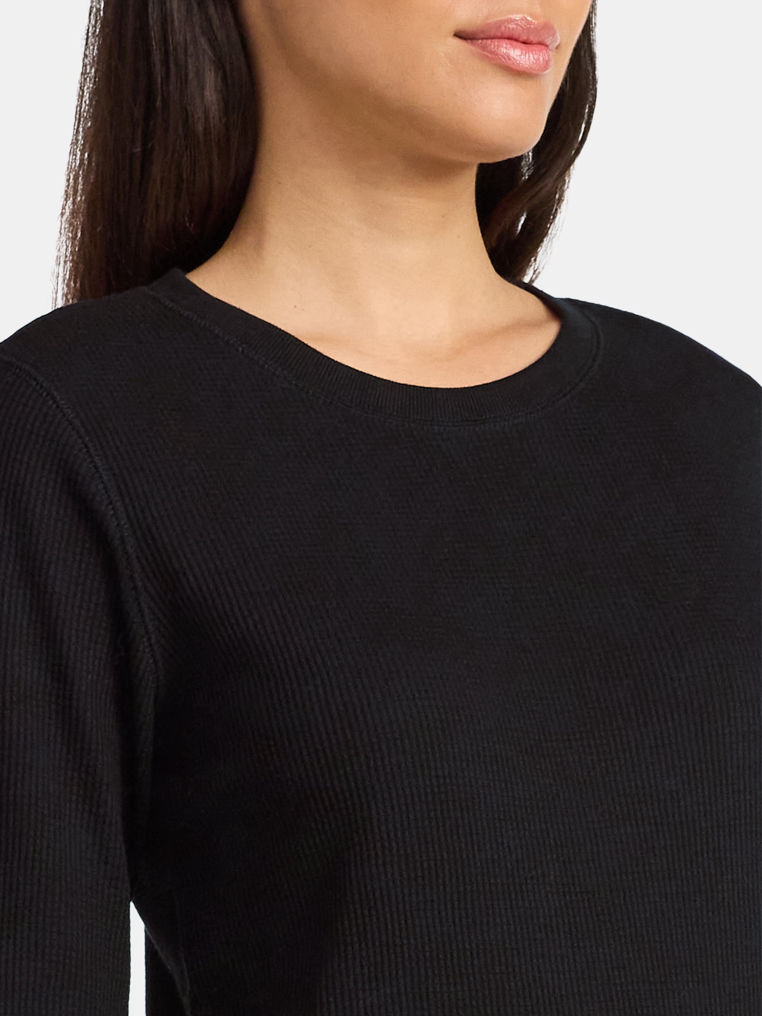 Time and Tru Women's Thermal Tee with Long Sleeves, Size XS-XXXL