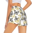 thumbnail image 3 of Vsdgher Golden Glitter Butterflies Print Women's Running Double Layer Shorts High Waisted with Pockets Elastic Yoga Workout Athletic Gym Sports, 3 of 8