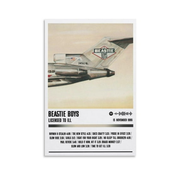 Beastie Boys Licensed to Ill Canvas Poster Wall Decorative Art Painting Living Room Bedroom Decoration Gift