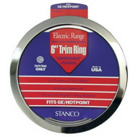 STANCO Electric Range Trim Ring, Chromed Steel, 6-In. 1 Pack