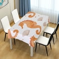 thumbnail image 4 of Yayeee Tablecloths 54" x 54" Rectangle Wrinkle Resistant Party Table Cover, Orange Seahorse, 4 of 8