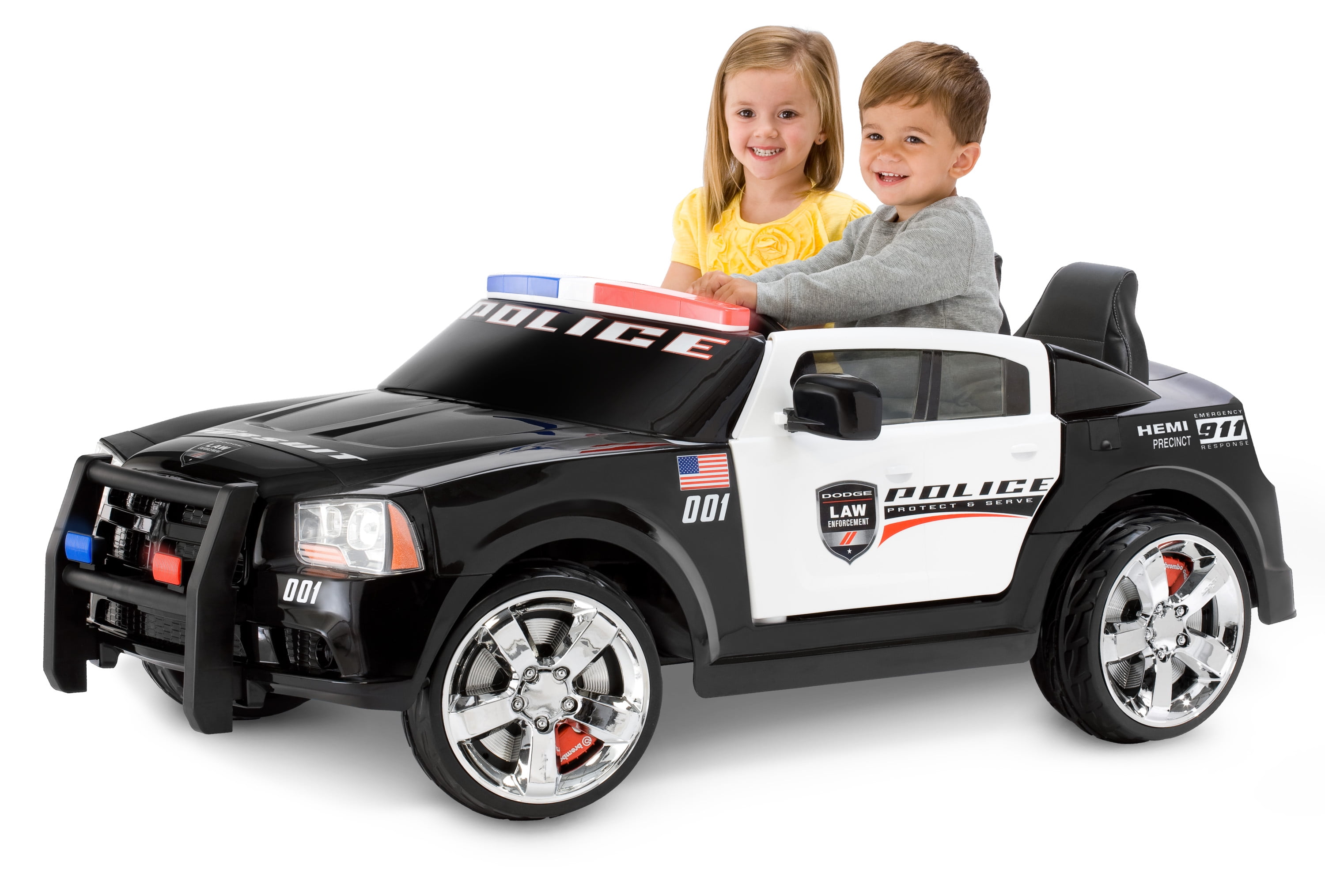 Battery Powered Police Car Kids Ride On Toy 6V Electric Camaro Toddler Vehicle 