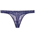 thumbnail image 2 of Tao Tao Men's Lace Thongs Underwear Low Waist G-String Thong Mesh Temptation Breathable Panties Blue M, 2 of 3
