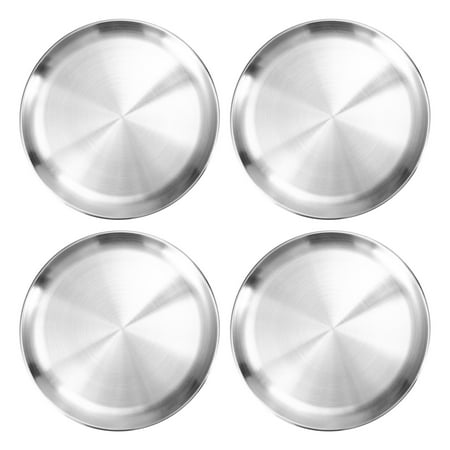 

Bulayut 4 Pack 12 Inch Pizza Tray Stainless Steel Pizza Oven Baking Tray Round Pizza Baking Sheet for Baking Roasting Serving