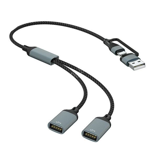 USB C To Double USB A 2.0 Adapter Splitter, Multiports Hubs For Laptop Tablet Telephone Gaming Consoles Secure Charging