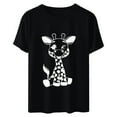 thumbnail image 6 of Yuwull Oversized T Shirts for Women, Womens Summer Tops Giraffe Print Graphic Short Sleeve Crew Neck T-Shirt Plus Size Womens Cute Tops Black, 6 of 7