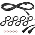 thumbnail image 1 of Uxcell Paquete de 5 Cables de Extensión a Prueba de Agua, Cable de 4 Pines de 9.84 Ft/3m con Conectores Masculinos y Femeninos IP67 para Focos [Negro], 1 of 7