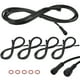 thumbnail image 1 of Uxcell Paquete de 5 Cables de Extensión a Prueba de Agua, Cable de 4 Pines de 9.84 Ft/3m con Conectores Masculinos y Femeninos IP67 para Focos [Negro], 1 of 7