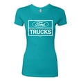 thumbnail image 2 of Wild Bobby, Ford Trucks White Sign, Cars and Trucks, Women Slim Fit Junior Tee, Tahiti Blue, Medium, 2 of 4
