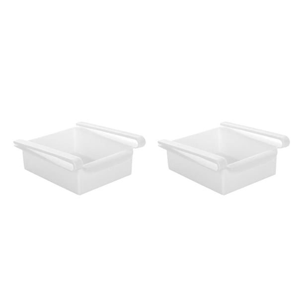 Moyic Nevera multiusos, caja de almacenamiento de capa espaciadora fresca, estante de almacenamiento de contenedores de alimentos de cocina, cajón Blanco 2piezas Moyic CBP061157