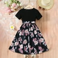 thumbnail image 4 of Mikilon Girls Pachwork Color Lace Dress Size 8-11 Years Floral Puff-sleeved Round Neck Dress, 4 of 8