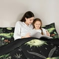 thumbnail image 5 of jejeloiu Natural Plant Mushroom Full Size Comforter Sets,Gothic Moth Bedding Comforter Set,Green Black Bedding Sets For Children,Breathable Home Decor Reversible,3 Pieces, 5 of 8