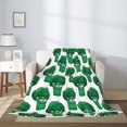 thumbnail image 2 of Throw Blanket for Couch Sofa and Bed, Cartoon smiling green broccoli cute Super Soft Plush Throw Blanket, Fuzzy Cuteness Comfy Warm Washable Flannel Blanket & Throws for All Season 60"x50", 2 of 5
