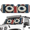 thumbnail image 2 of HUIACONG US Flag Eyes Windshield Sun Shade for 2007-2023 Wrangler Rubicon Sahara TJ JK JKU 2 & 4 Door-Blocks UV Rays Sun Visor Protector,Car Sun Shade,Black Car Sun Shade, 2 of 6